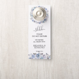 Aviso De Porta Convidado para Casamento Floral de Dream Blue Não