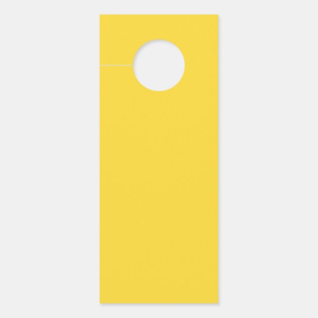 Aviso De Porta Cor Sólido Amarelo Sol | Elegante Clássico (Frente)