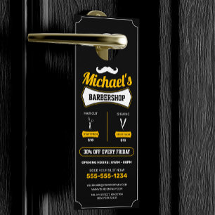 Aviso De Porta Corte de Cabelo Clássico de Barbearia Afiamento Lo