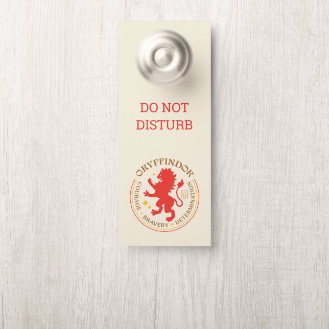 Aviso De Porta CRACHÁ GRYFFINDOR™ Red Lion House (Na maçaneta)