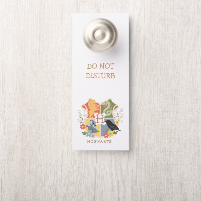 Aviso De Porta Crest HOGWARTS™ Magical Blooms (Na maçaneta)