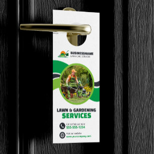 Aviso De Porta Cuidado com Gramado, Corte de Grama, Mulching, Pai