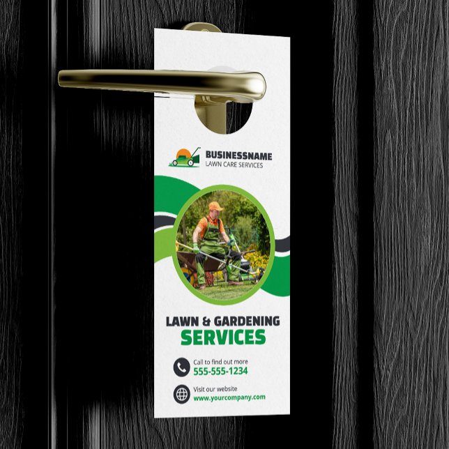 Aviso De Porta Cuidado com Gramado, Corte de Grama, Mulching, Pai (Criador carregado)