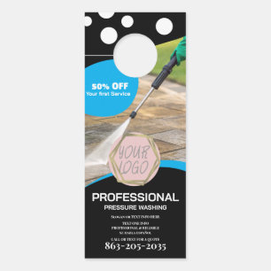 Aviso De Porta Cupom de Logo Minimalista de Lavagem Profissional 