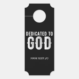 AVISO DE PORTA DEDICADO A DEUS TEXTO BRANCO PERSONALIZÁVEL LEGAL