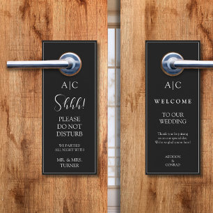 Aviso De Porta Desconhecido Clássico Moderno Monograma de Porta d