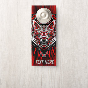 Aviso De Porta Desenho Totêmico Tribal Haida de Lobo