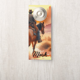 Aviso De Porta Desert Cowboy