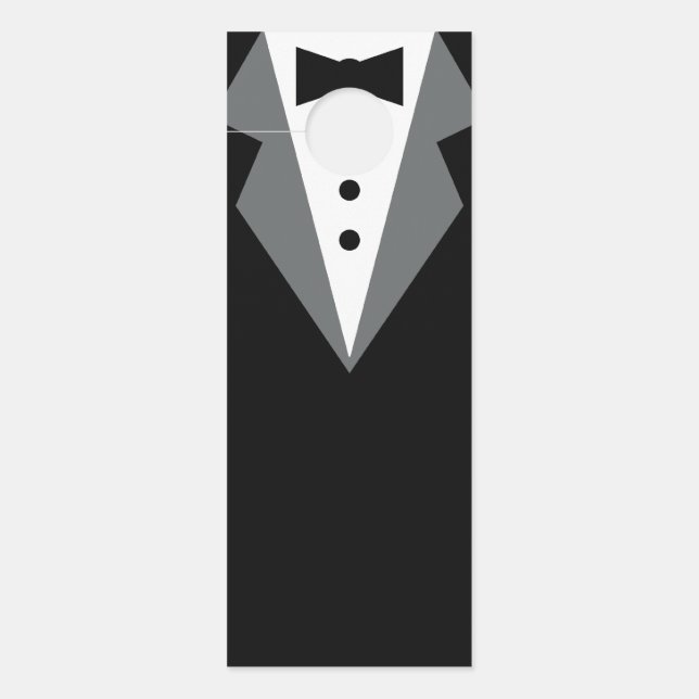 Aviso De Porta Dia de os pais Preto Tuxedo (Frente)