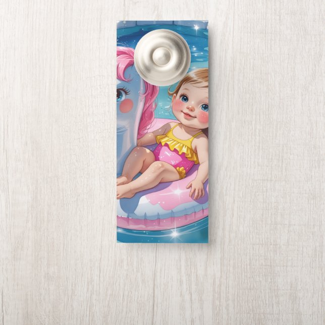 Aviso De Porta Dias de piscina (Na maçaneta)