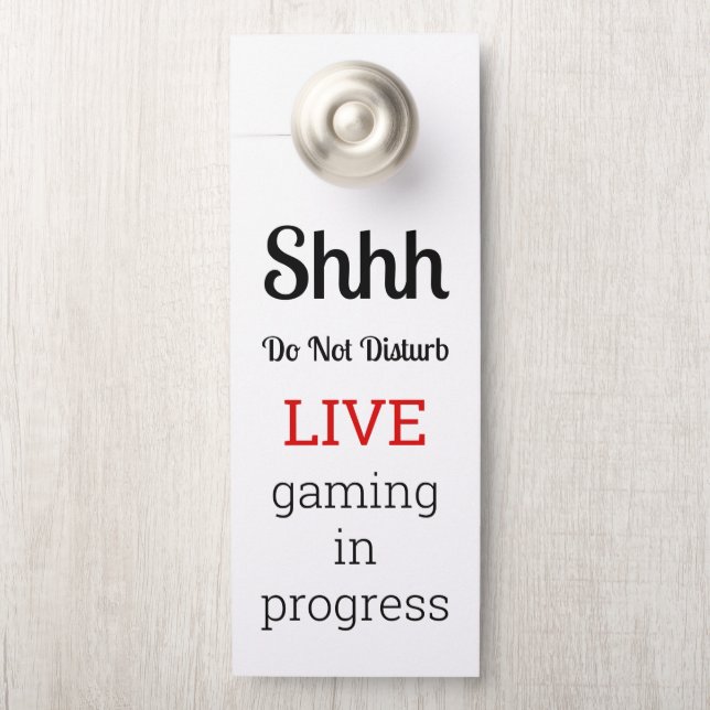 Aviso De Porta Do Not Disturb Gaming In Progress (Na maçaneta)