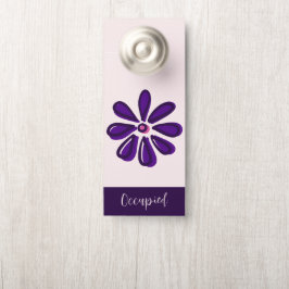 Aviso De Porta Dodle Roxo Trendy Ocupado/Vago