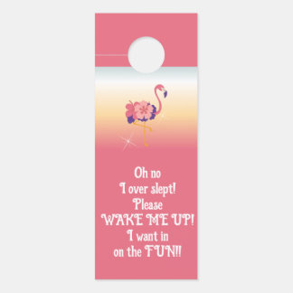 Aviso De Porta Doente Flamingo Sunset Não Incomodar
