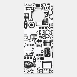 Aviso De Porta Doodles Black and White