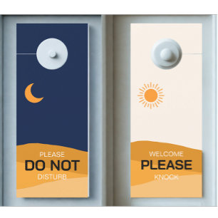 Aviso De Porta Door Hanger Moderno Dia Personalizado Noite Não In
