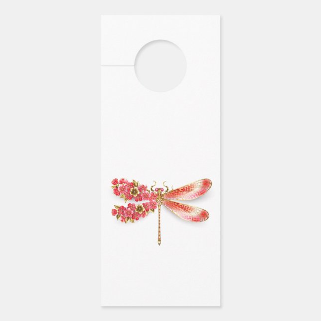 Aviso De Porta Dragonfly com joalheria sakura (Frente)