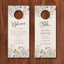 Dusty Blue Wildflower Shhh Não Incomodar Casamento