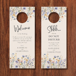 Aviso De Porta Dusty Blue Wildflower Shhh Não Incomodar Casamento