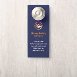 Aviso De Porta Elegante Azul Marinho, Dourado e Branco Negócios d