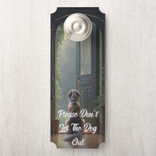 Aviso De Porta Elegante, por favor, não deixe o cão sair do corre