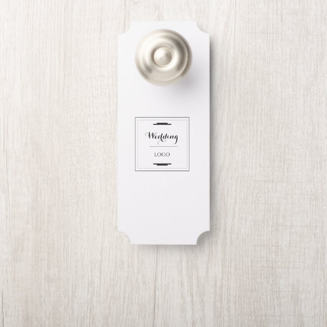 Aviso De Porta Elegante Presente Personalizado de Casamento Moder (Na maçaneta)