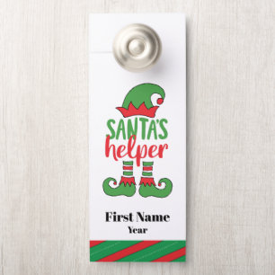 Aviso De Porta Elf de desenho bonitinho de boneca de papai noel d