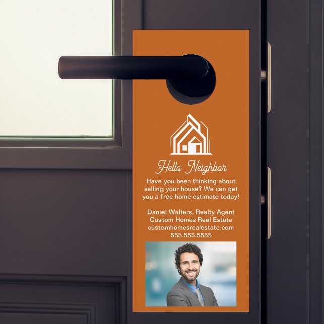 Aviso De Porta Empresa de Imóveis Burnt Orange Publicidade (Criador carregado)