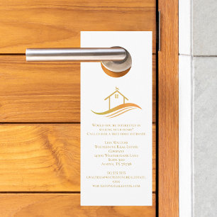 Aviso De Porta Empresa de Imóveis Logotipo Golden House Marketing
