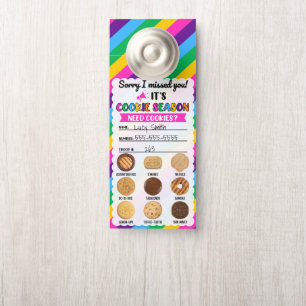 Aviso De Porta Encaixe da porta de cookies riscados