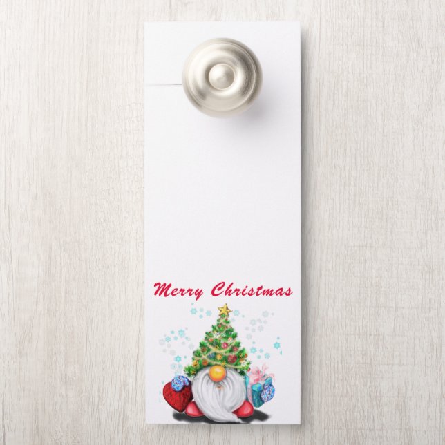 Aviso De Porta Enfeite de Natal para Porta de Gnome (Na maçaneta)