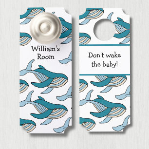 Aviso De Porta Enfermeiro de Baleia Azul Personalizado