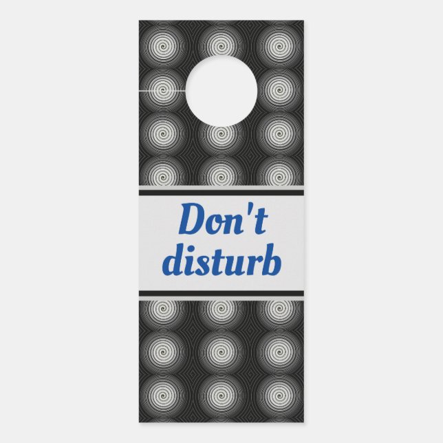 Aviso De Porta Espiral Preto E Branco (Frente)