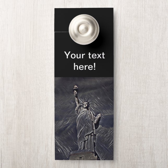 Aviso De Porta Estátua da Liberdade (Na maçaneta)