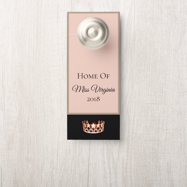 Aviso De Porta Estilo americano Pageant Peach Crown Door Hanger (Na maçaneta)