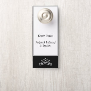 Aviso De Porta Estilo americano Pageant SLVR Crown Door Hanger