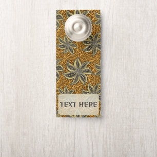 Aviso De Porta Estilo de Batik Floral Abstrato africano
