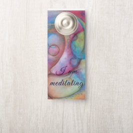 Aviso De Porta Estou meditando, quieto, por favor