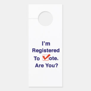 Aviso De Porta Estou registrado para votar