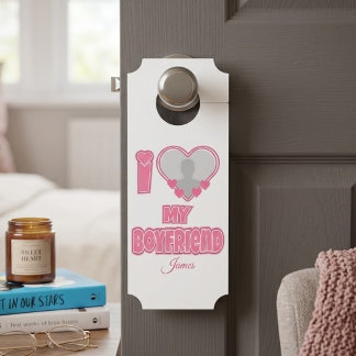 Aviso De Porta Eu Amo Meu Namorado Personalizado – Adicionar Foto