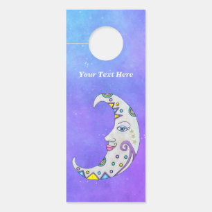 Aviso De Porta Face Bonito Crescente Decorada Com Cores