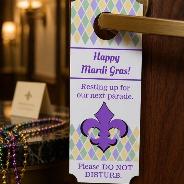 Aviso De Porta Feliz Mardi Gras | Personalizado (Criador carregado)