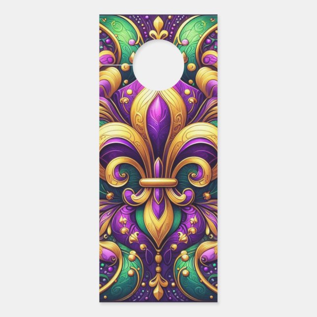 Aviso De Porta fleur de lis mardi gras (Frente)