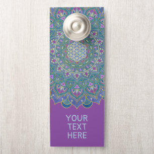 Aviso De Porta Flor da Vida - Mandala Estilo Índia 1