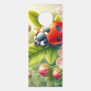 Aviso De Porta Floral/primavera ladybug trabalho de arte