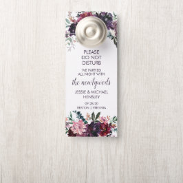 Aviso De Porta Flores De Aquarela Rosa-Rosa-Vermelha-Púrpura