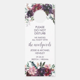 Aviso De Porta Flores De Aquarela Rosa-Rosa-Vermelha-Púrpura