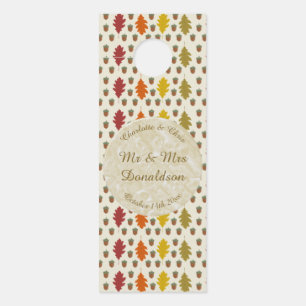 Aviso De Porta Folhas de carvalho e Acorns Fall Autumn Wedsed
