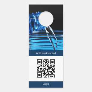 Aviso De Porta foto personalizada qr code logotipo simples Door H