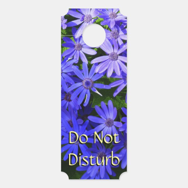 Aviso De Porta Fotografia da Natureza das Flores Azuis (Frente)