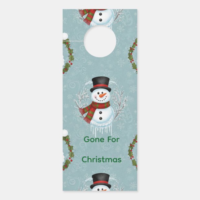 Aviso De Porta Frosty Gone For Christmas Door Hanger (Frente)